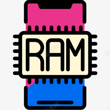 Ram智能手机线性颜色图标图标