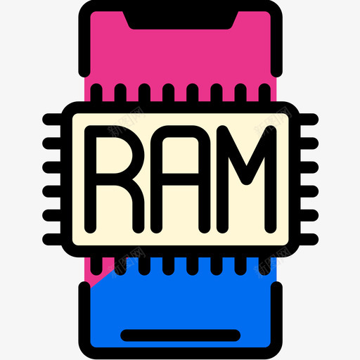 Ram智能手机线性颜色图标svg_新图网 https://ixintu.com Ram 手机 智能 线性 颜色