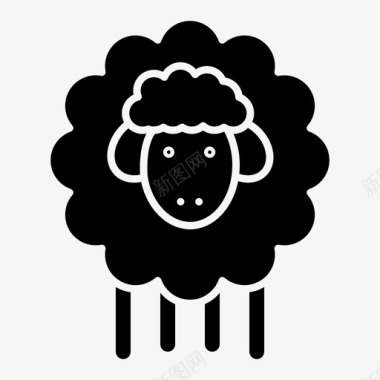 复活节羔羊绵羊图标图标