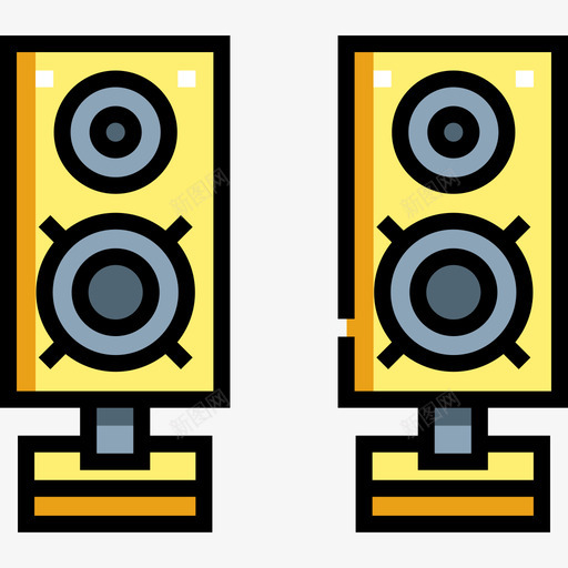 扬声器电子37线性彩色图标svg_新图网 https://ixintu.com 扬声器 电子37 线性彩色