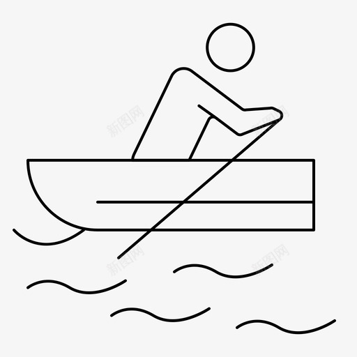 划船划艇训练图标svg_新图网 https://ixintu.com 中庭 划船 划艇 水上 细线 训练 运动 运动中 运动训练