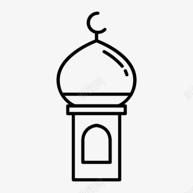 清真寺尖塔圆顶伊斯兰教图标图标