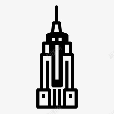 帝国大厦纽约摩天大楼图标图标