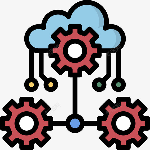 云计算搜索引擎优化4线性颜色图标svg_新图网 https://ixintu.com 云计算 搜索引擎优化4 线性颜色