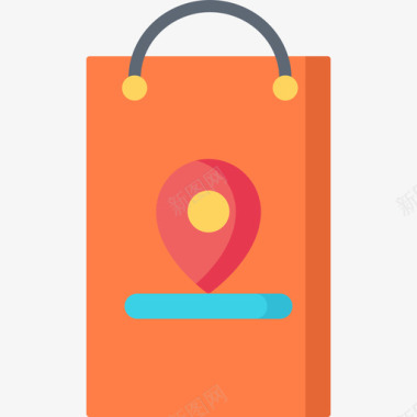 购物袋旅行应用程序11扁平图标图标