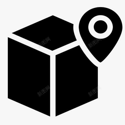包裹位置快递地图图标svg_新图网 https://ixintu.com 位置 包裹 地图 密码 导航 快递 送货