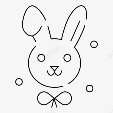 兔子复活节伊斯特提恩虚线图标图标