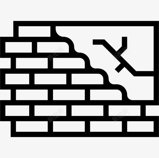 墙构造92线性图标svg_新图网 https://ixintu.com 墙 构造92 线性