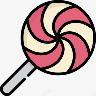 棒棒糖糖果店2线性颜色图标图标