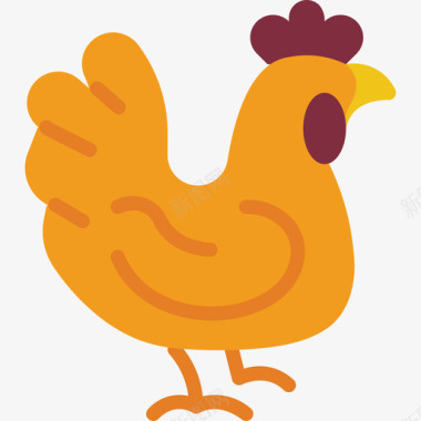 鸡肉养殖32平坦图标图标