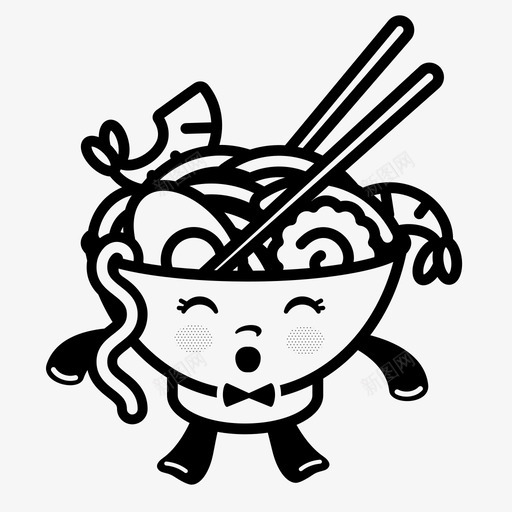 拉面筷子快餐图标svg_新图网 https://ixintu.com 快餐 拉面 日本 筷子 面条