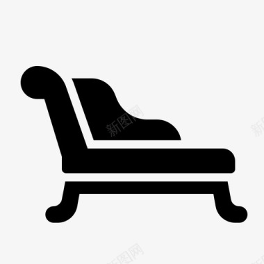 躺椅休息室家具家用图标图标