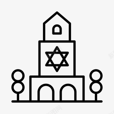 犹太教宗教崇拜图标图标