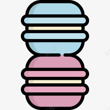 Macarons糖果店2线性颜色图标图标