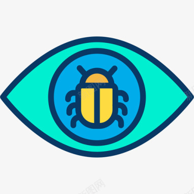 Bug网络安全11线性颜色图标图标