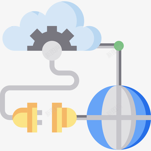 已连接云技术13扁平图标svg_新图网 https://ixintu.com 扁平 技术 连接
