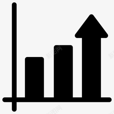投资增加增长直方图图标图标
