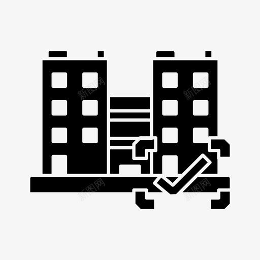 经核实的建筑物公寓复选标记图标svg_新图网 https://ixintu.com 不动产 公寓 复选 已售 建筑物 标记 核实 财产