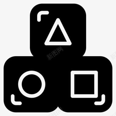 立方体学校文具图标图标