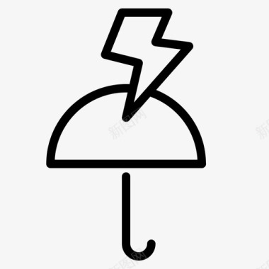 雨伞风暴雨天气图标图标