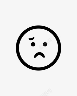 焦虑的脸表情符号表情包图标图标