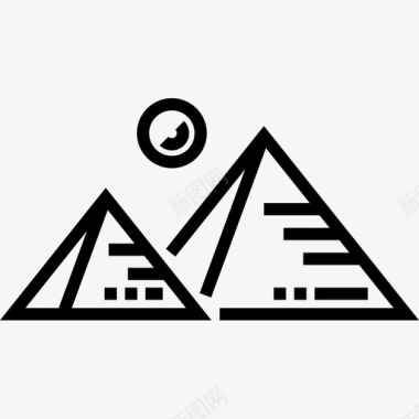 金字塔埃及18直线形图标图标