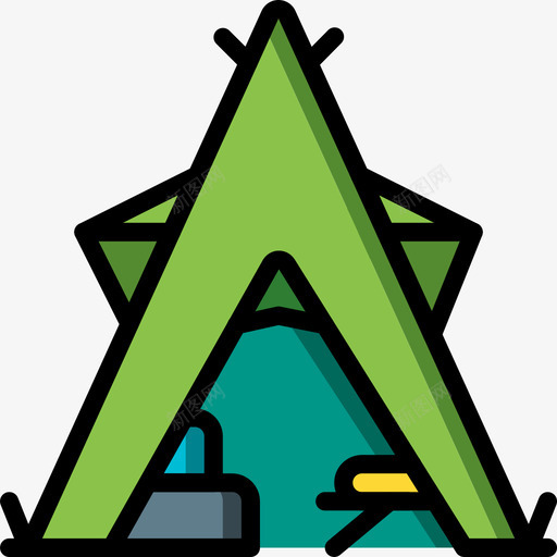 帐篷探险运动16线性颜色图标svg_新图网 https://ixintu.com 帐篷 探险运动16 线性颜色