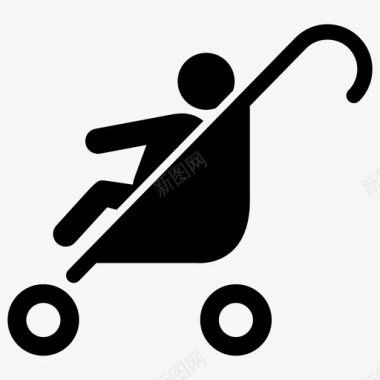 婴儿车婴儿摇篮象形图载体图标图标