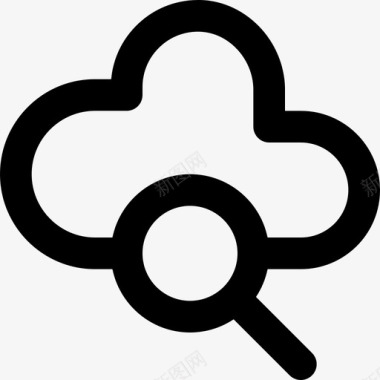 搜索云服务3线性图标图标