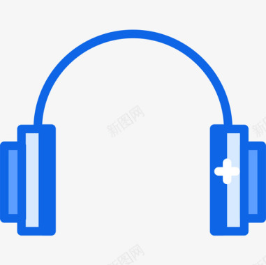 耳机时尚5蓝色图标图标