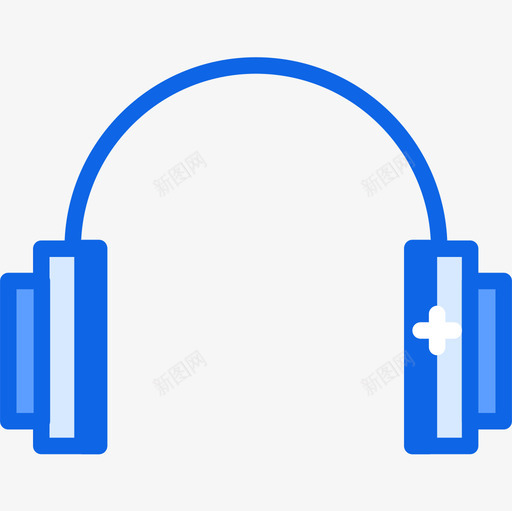 耳机时尚5蓝色图标svg_新图网 https://ixintu.com 时尚5 耳机 蓝色