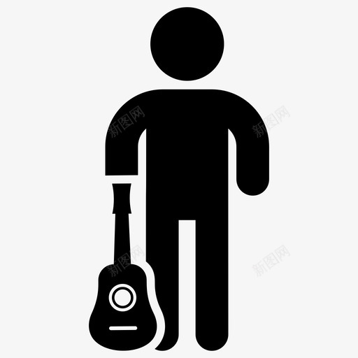吉他手艺术家音乐家图标svg_新图网 https://ixintu.com 吉他手 摇滚明星 艺术家 象形图矢量包 音乐家