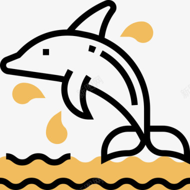 海豚夏威夷10黄影图标图标
