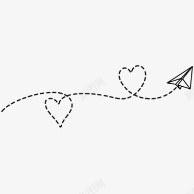 纸飞机飞行爱情图标图标