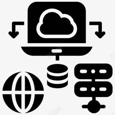 数据存储云计算云数据服务器图标图标
