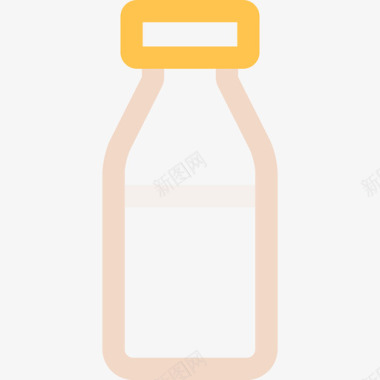 牛奶40号酒吧线性颜色图标图标