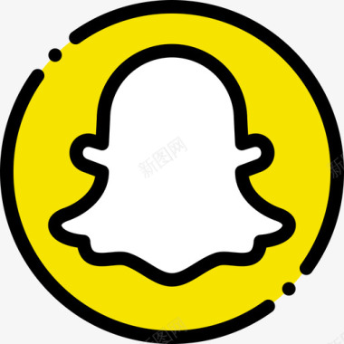 Snapchat社交媒体84线性颜色图标图标