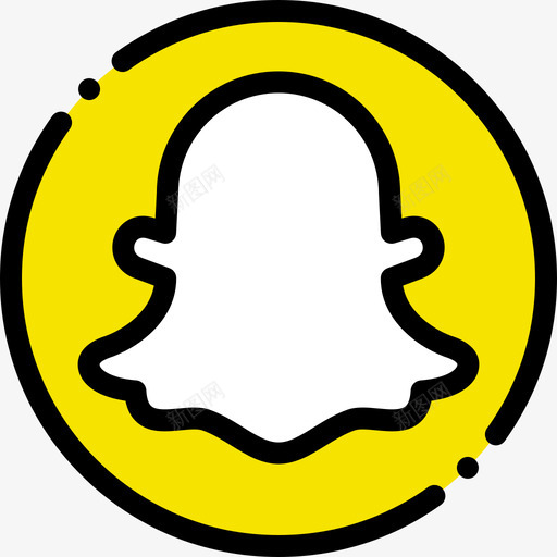 Snapchat社交媒体84线性颜色图标svg_新图网 https://ixintu.com Snapchat 媒体 社交 线性 颜色