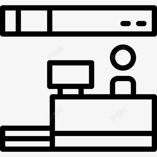 67号机场直达柜台图标svg_新图网 https://ixintu.com 67号机场直达柜台 机场柜台检票卡通
