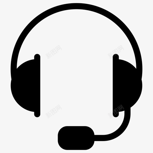 带麦克风的耳机音频设备耳机图标svg_新图网 https://ixintu.com 全球商业组织和运营标志符号图标 带麦克风的耳机 耳机 音频设备