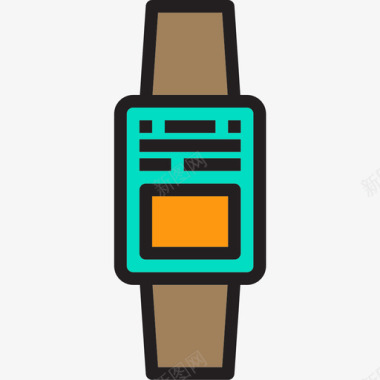 智能手表设备和技术7线性颜色图标图标