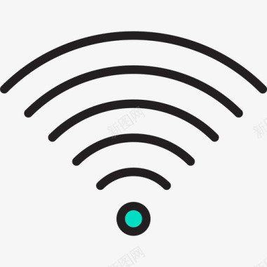 Wifi计算机网络和数据库2线性颜色图标图标