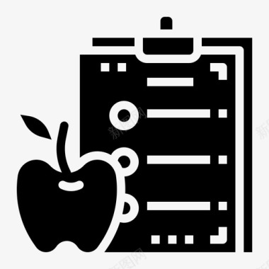 饮食计划苹果健身图标图标
