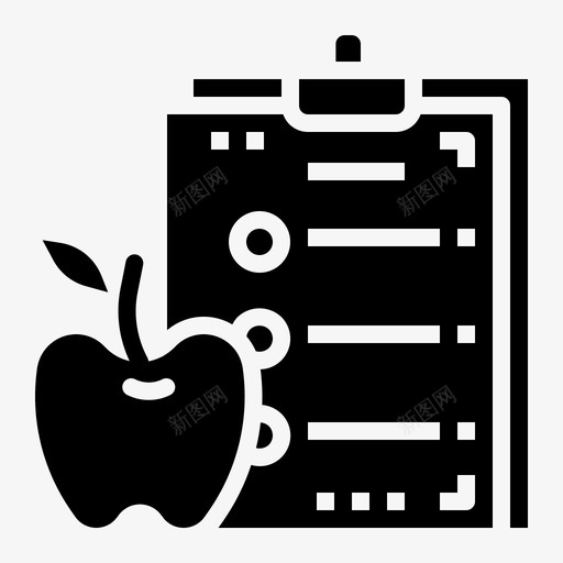 饮食计划苹果健身图标svg_新图网 https://ixintu.com 保健 健身 苹果 饮食计划