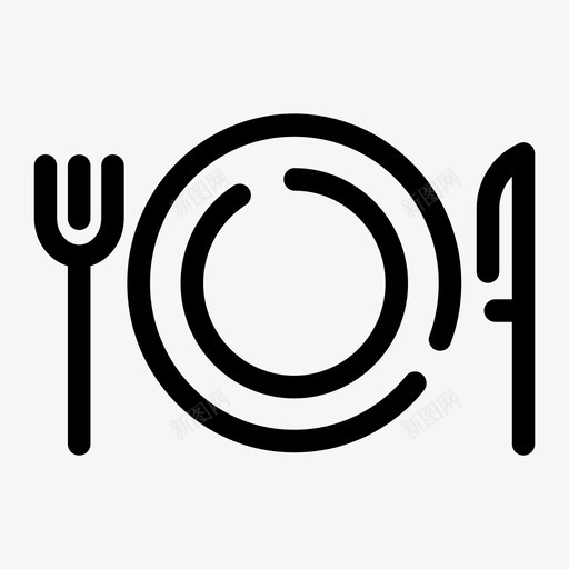 食物叉子刀图标svg_新图网 https://ixintu.com 其他 叉子 盘子 食物