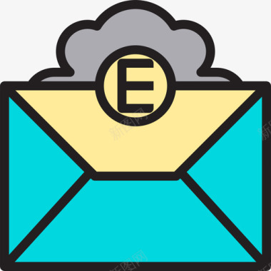 电子邮件浏览器和界面8线性颜色图标图标