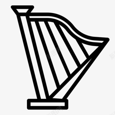 竖琴古典乐器图标图标