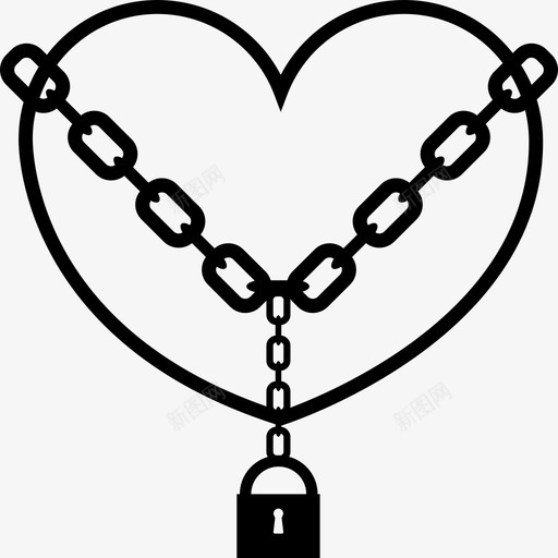 心在锁链里锁着的心心图标svg_新图网 https://ixintu.com 心 心在锁链里 锁着的心