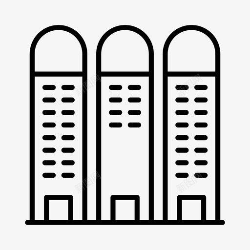 建筑物城市高层建筑图标svg_新图网 https://ixintu.com 城市 城镇 建筑物 酒店 高层建筑