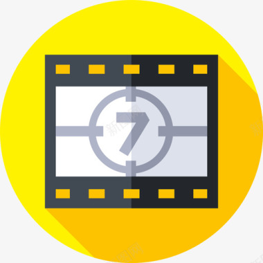 电影音频和视频版平面图标图标